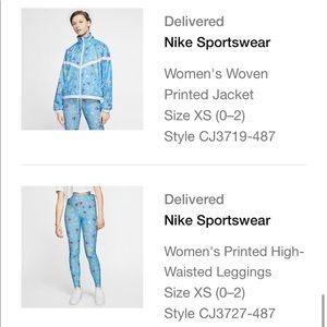 Limited Edition Nike Woven printed jacket and tights set